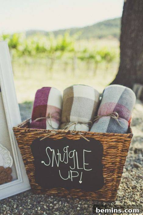 Cozy blankets for outdoor movie night