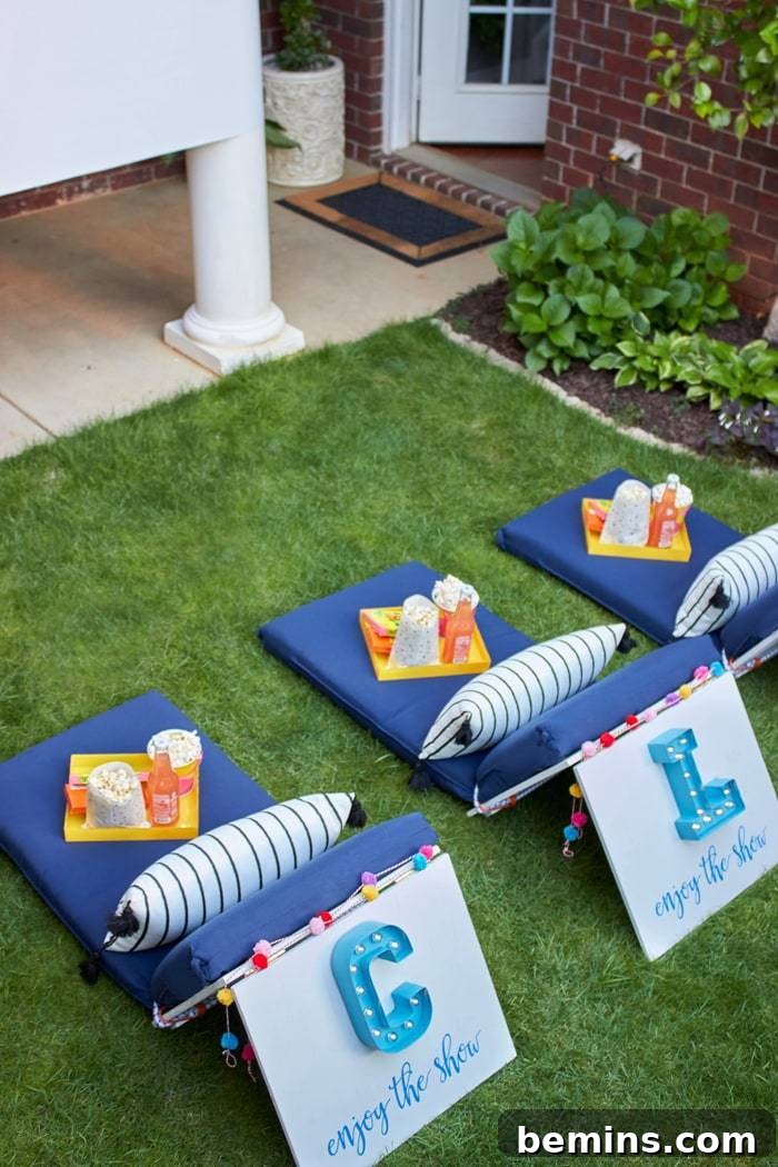 DIY backyard movie seats