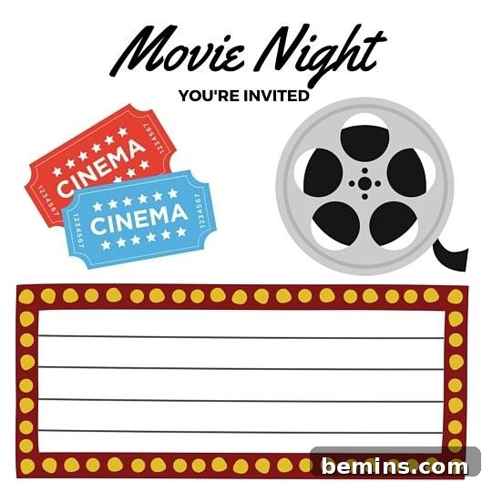 Free movie night invitation designs
