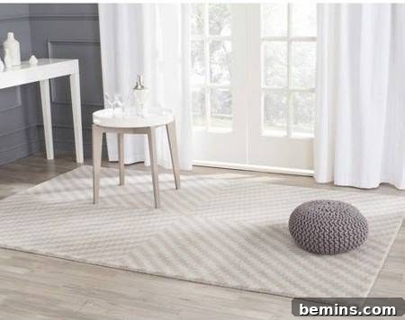 Neutral Beige and White Rug