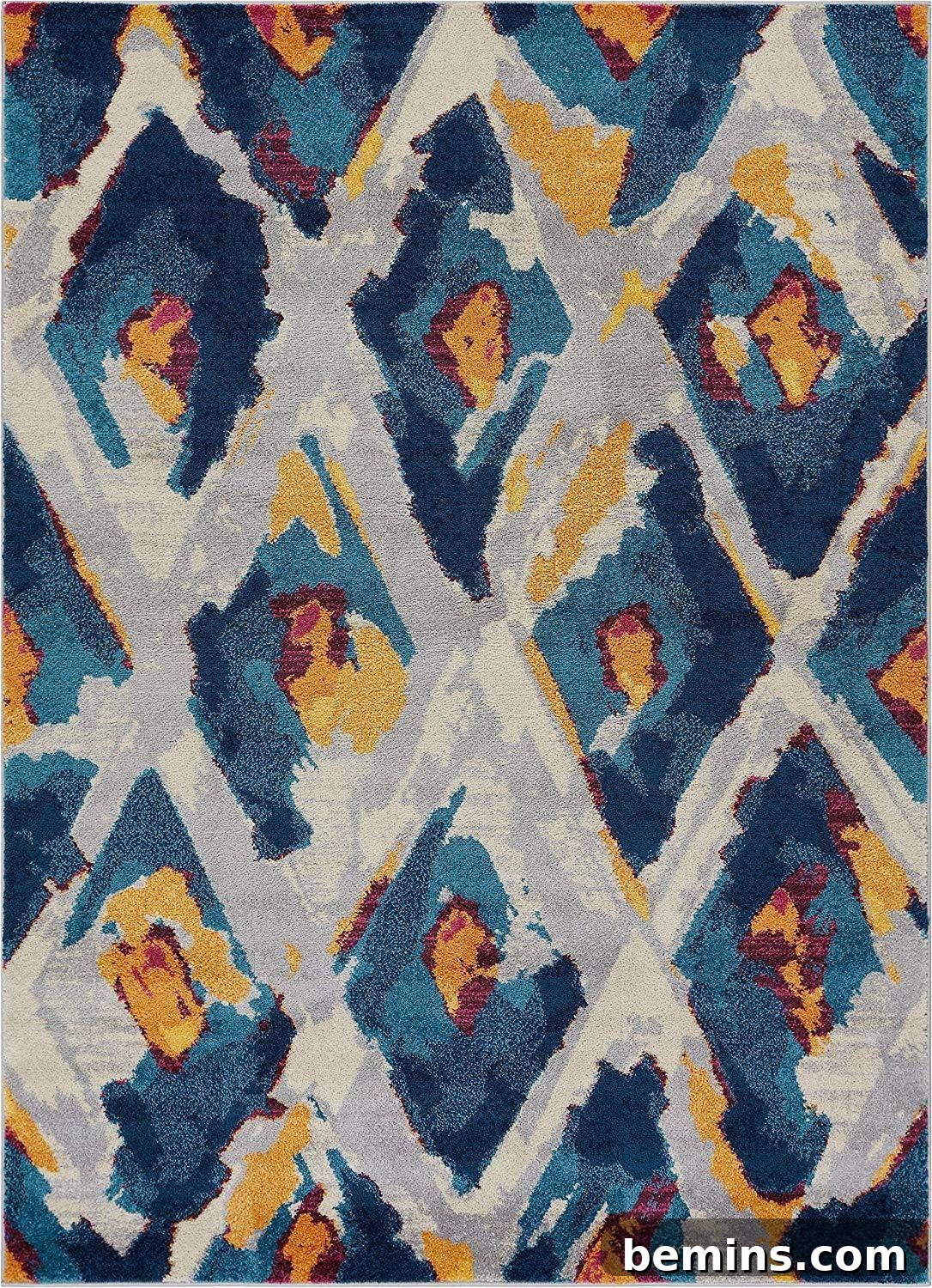 Colorful Painterly Style Area Rug