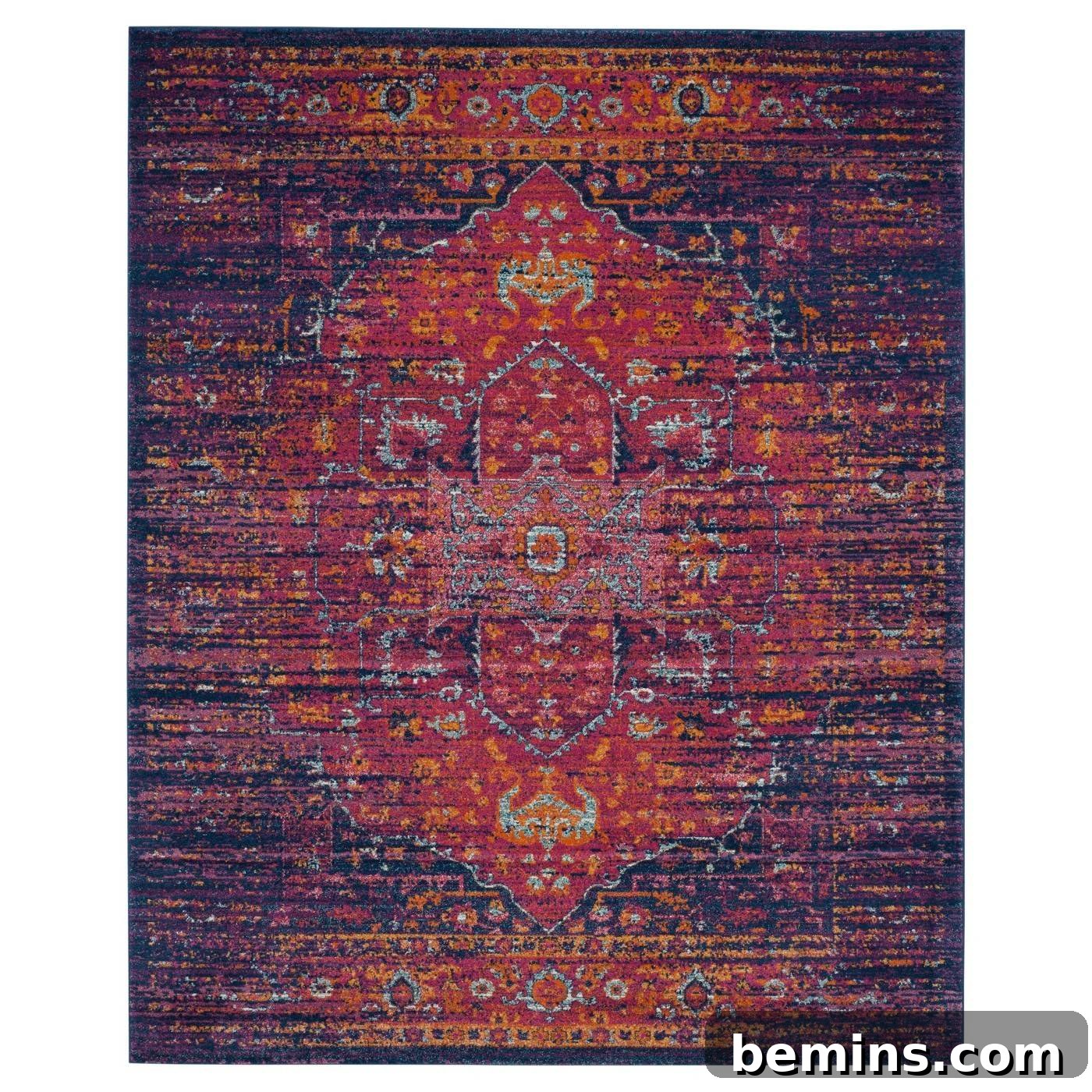 Bold Red and Purple Area Rug