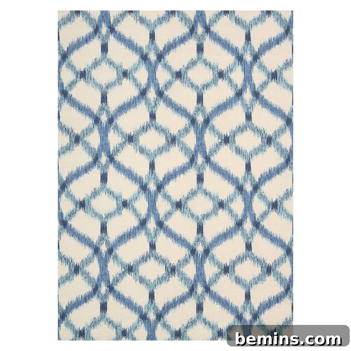 Indoor/Outdoor Ikat Lattice Rug