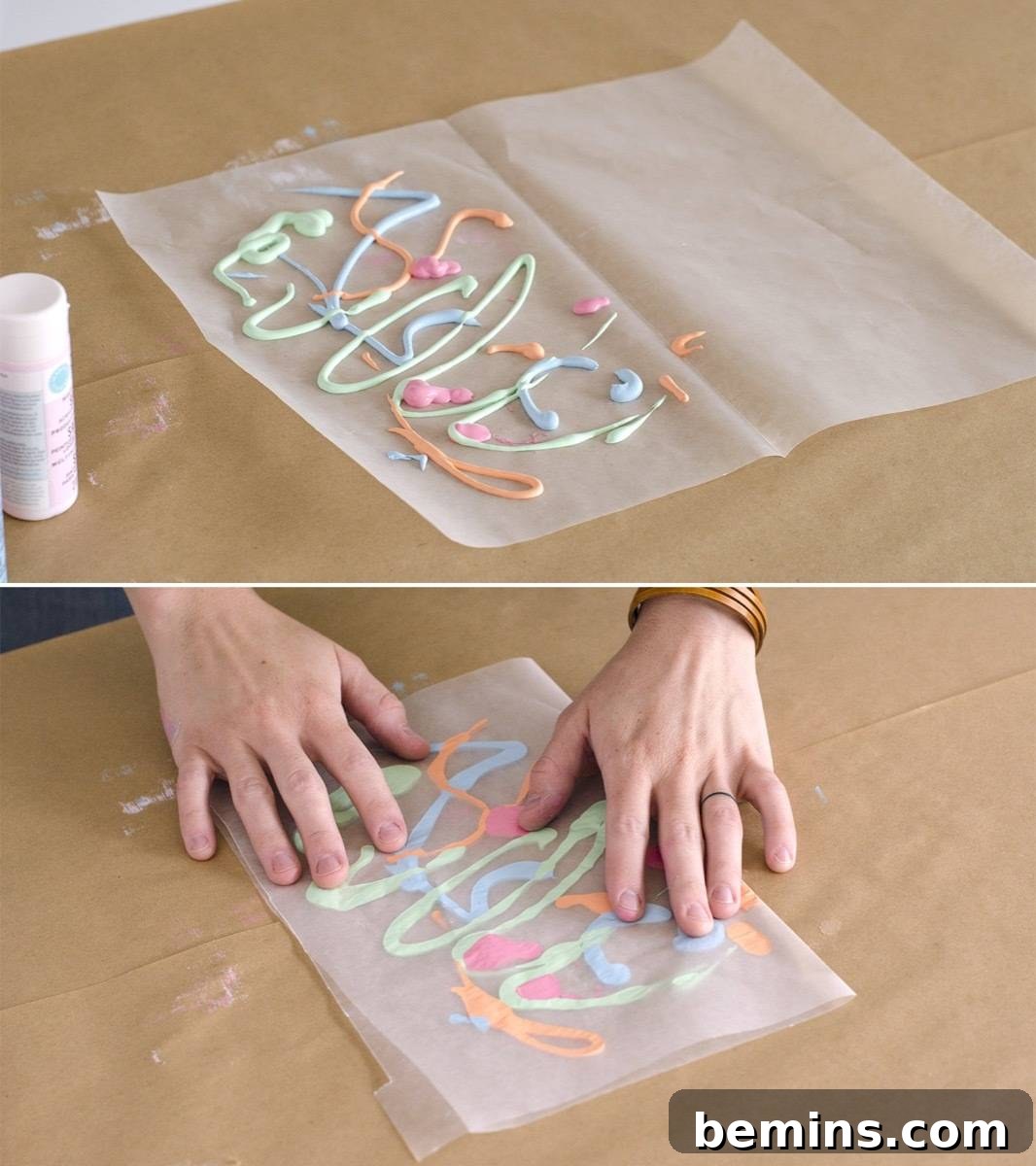 Inkblot Pillow Creations 7 Step 3: Paint Blobs on Wax Paper