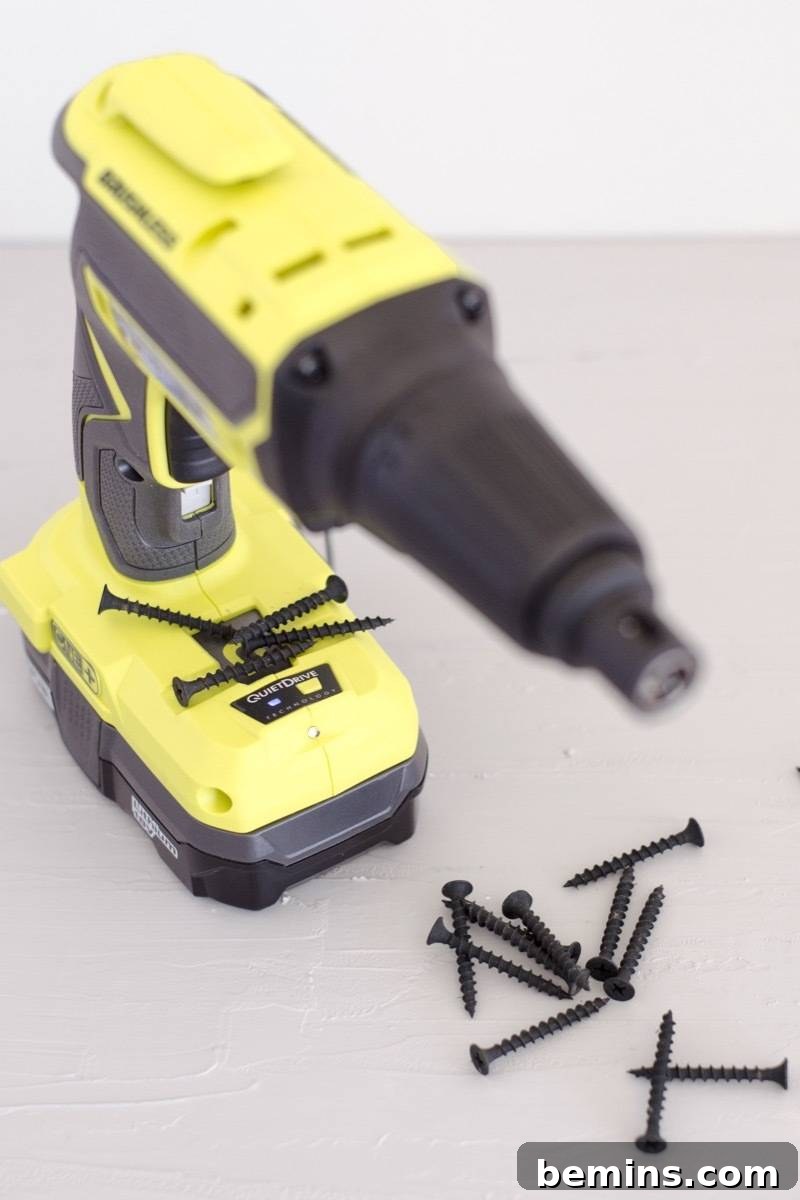 The Ryobi drywall gun with magnetic tray