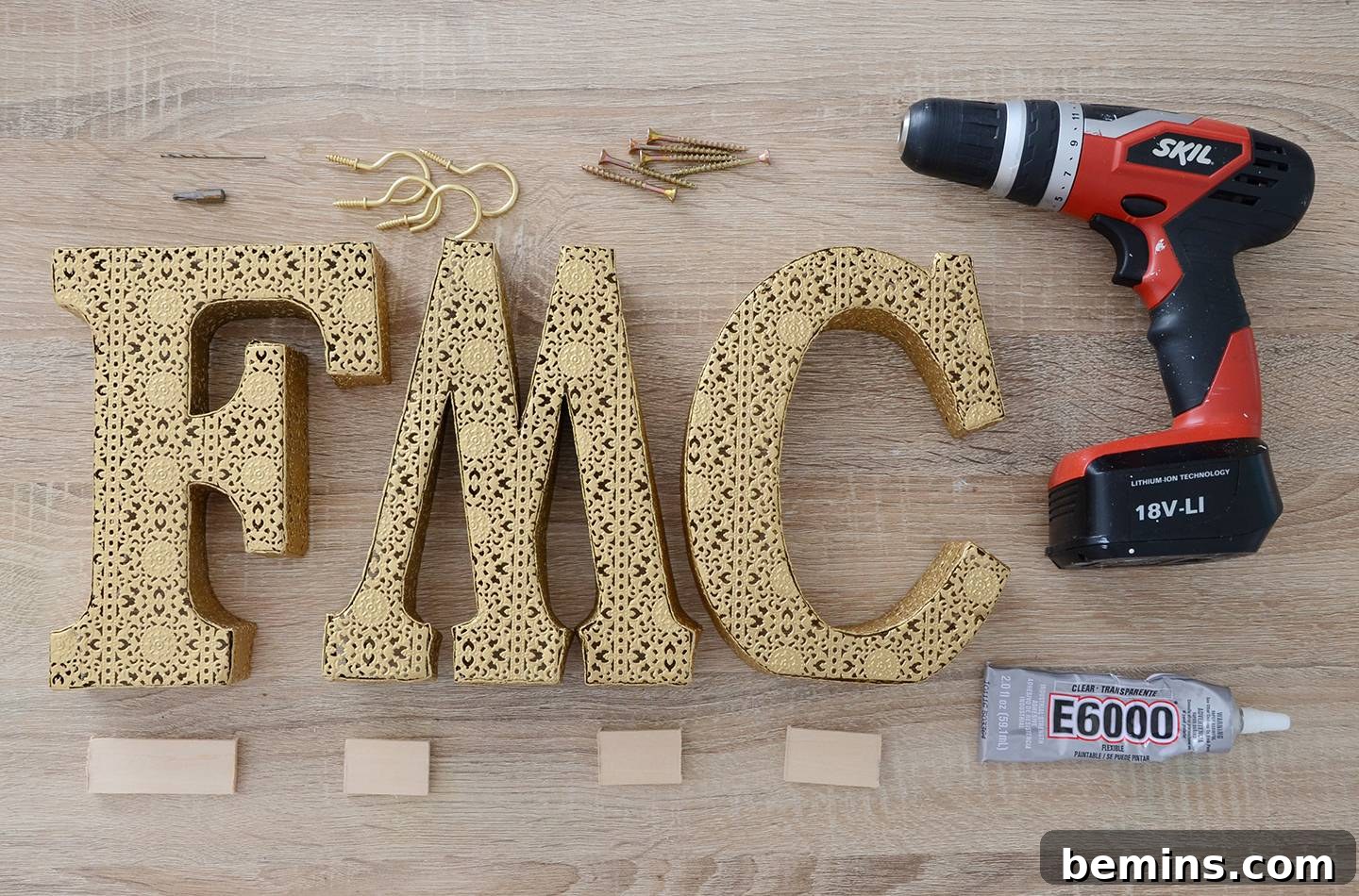 Materials Needed for DIY Monogram Letter Hooks