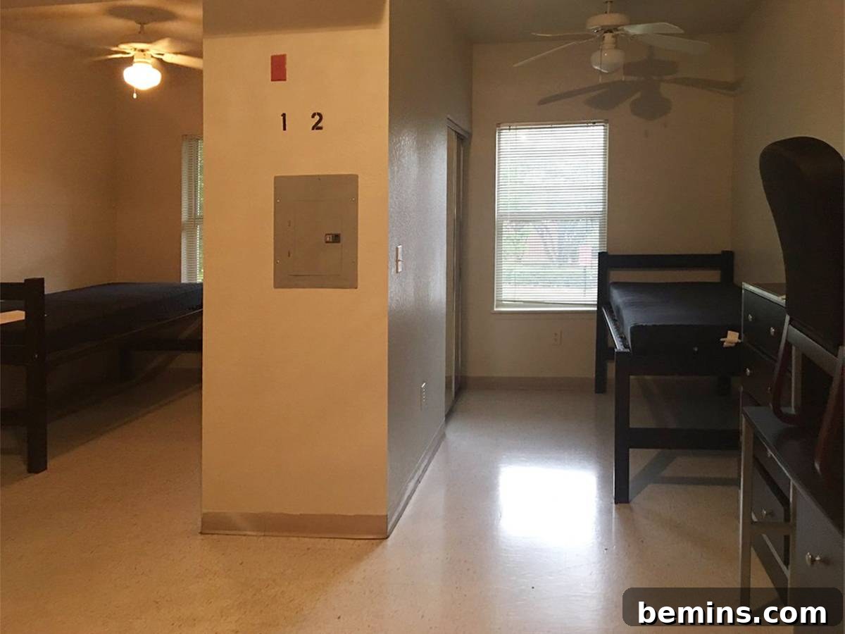 Before: A Standard Dorm Room Setup