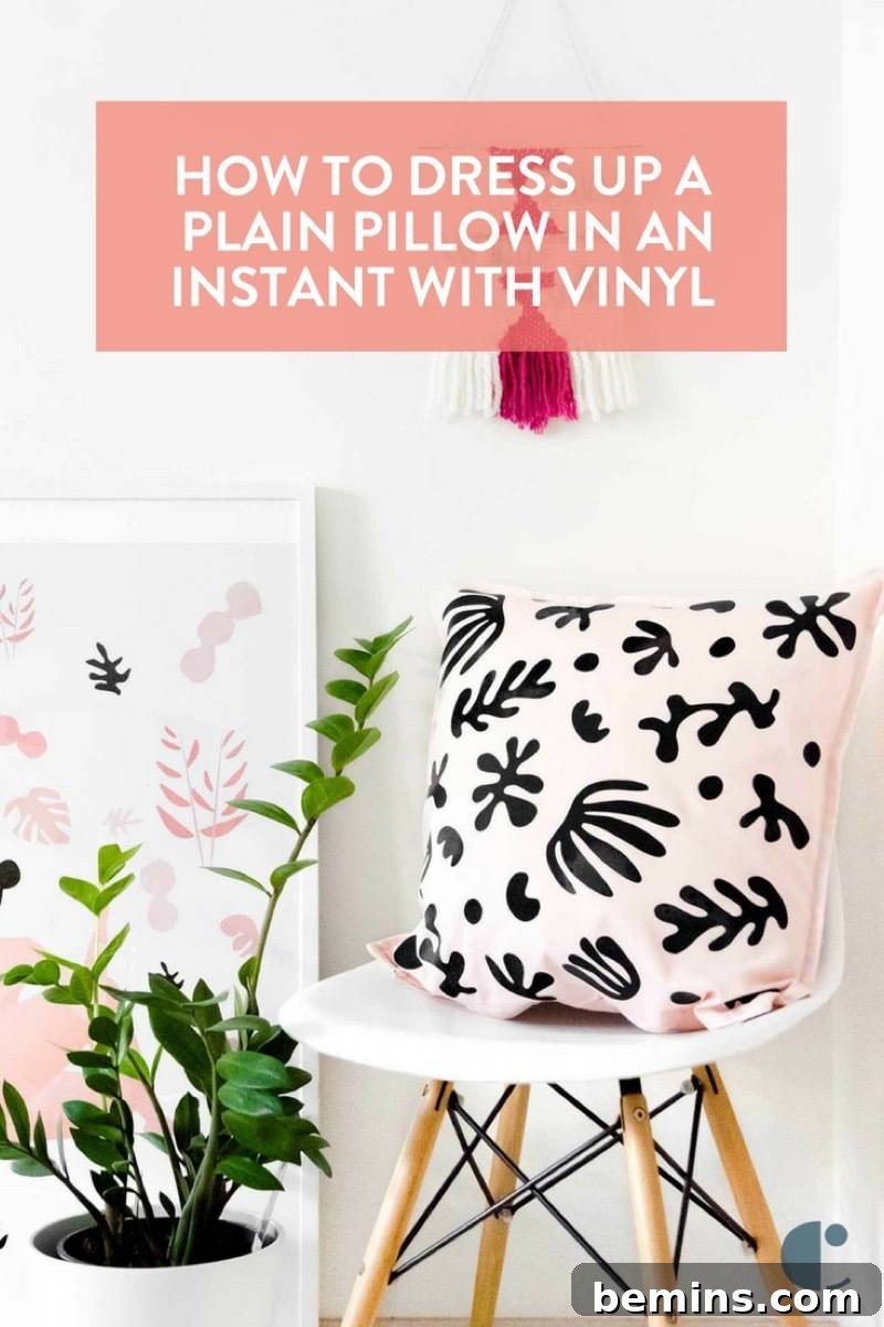 Vinyl pillow DIY