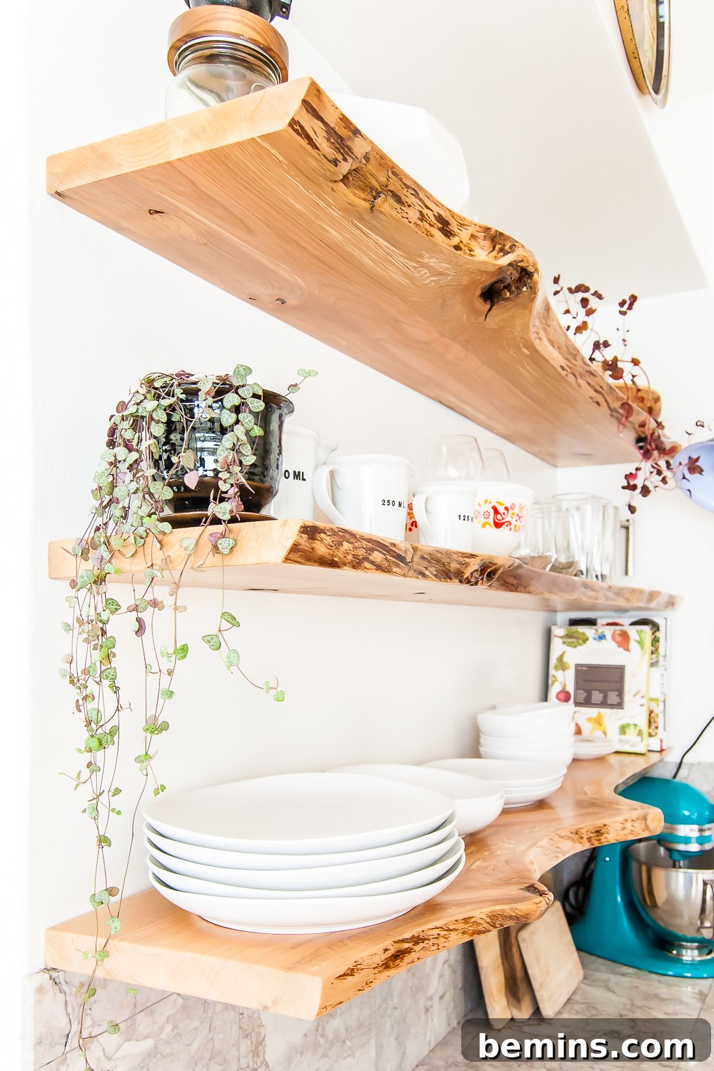 7 Unique DIY Floating Shelf Ideas 2 DIY floating shelves in a kitchen