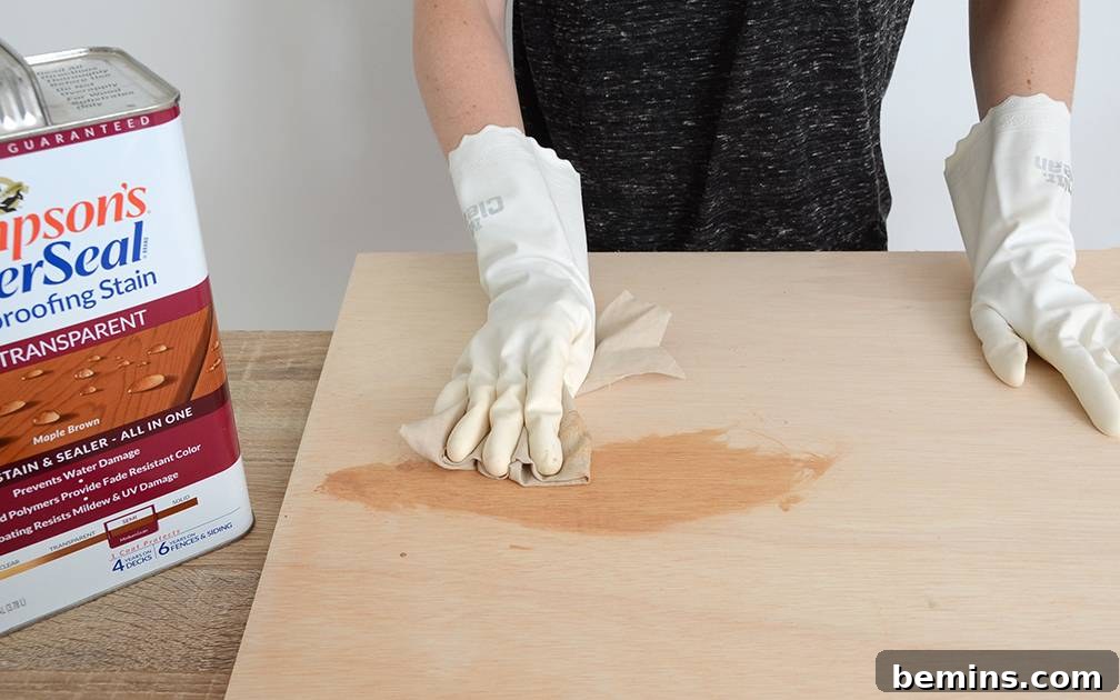 Craft Your Pup's Outdoor Oasis 4 Staining wood for DIY dog bed