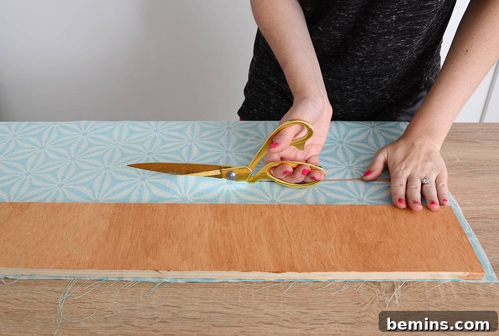 Craft Your Pup's Outdoor Oasis 7 Cutting fabric for outdoor dog bed