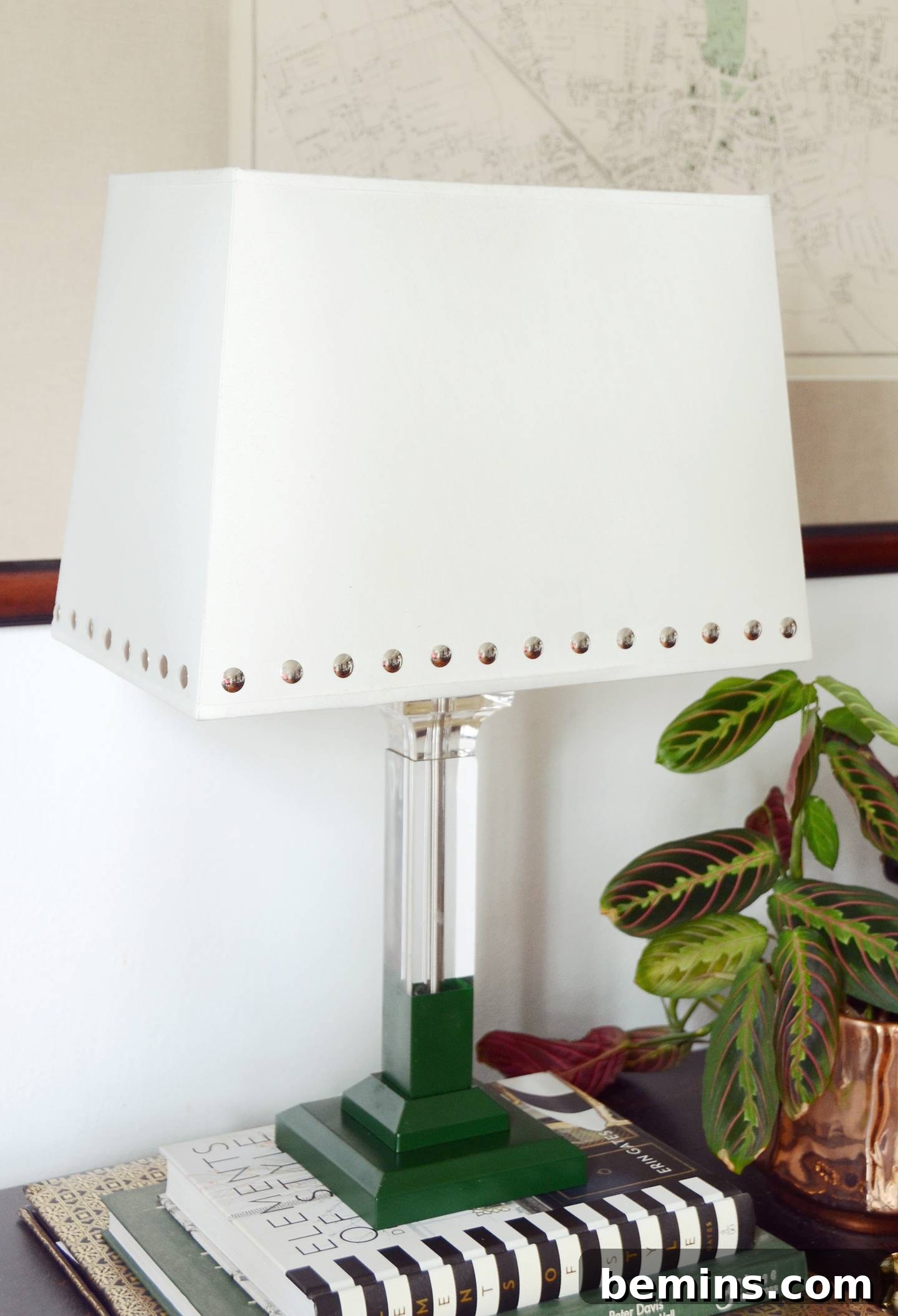 Detail shot of lamp makeover