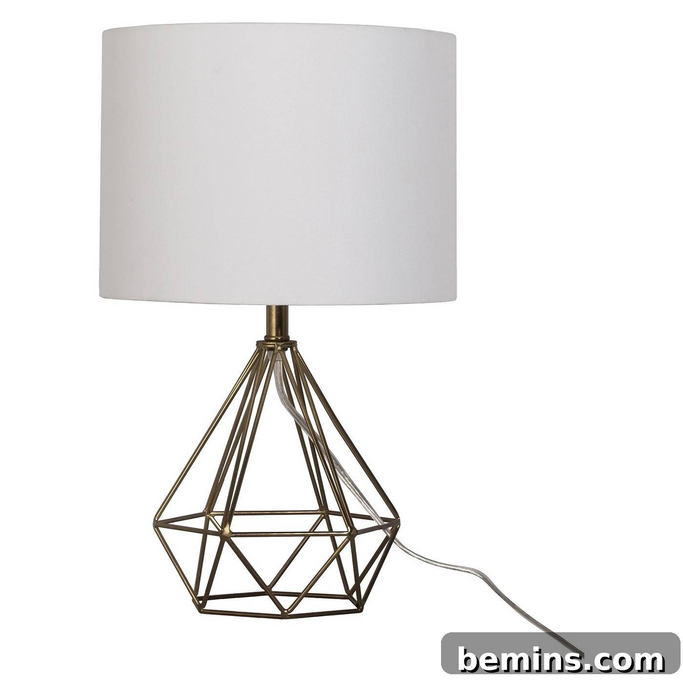 Geometric table lamp for dorm workspace