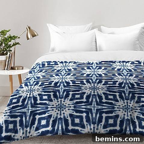 Shibori watercolor comforter for dorm bed