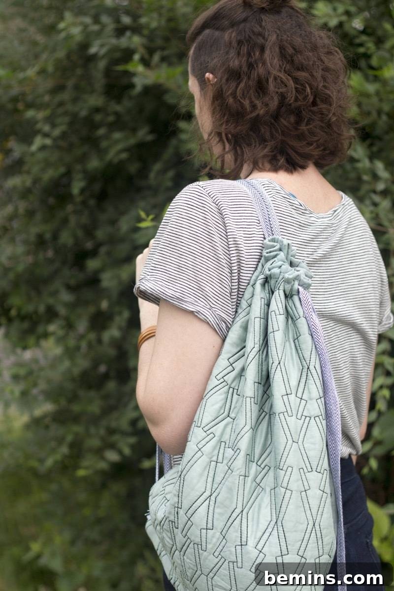 From Pillow to Pack: Crafting a Drawstring Backpack 3 Finished Pillowcase Backpack