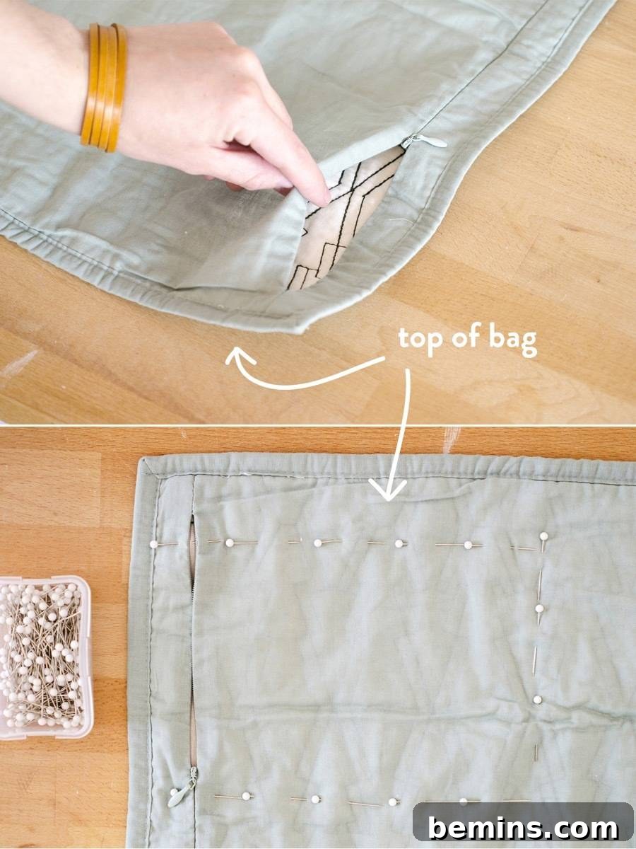 From Pillow to Pack: Crafting a Drawstring Backpack 5 Step 1: Creating the Zipper Pocket