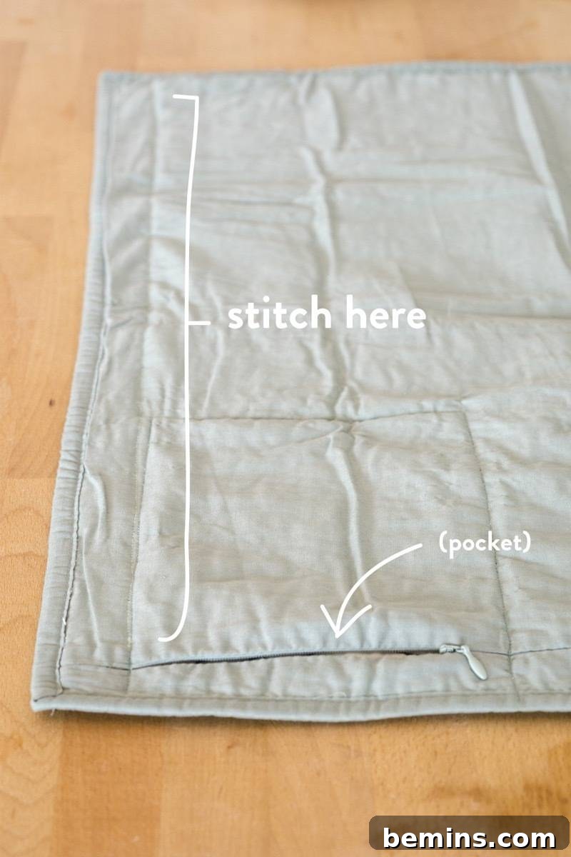 From Pillow to Pack: Crafting a Drawstring Backpack 6 Step 2: Sewing the Drawstring Casing
