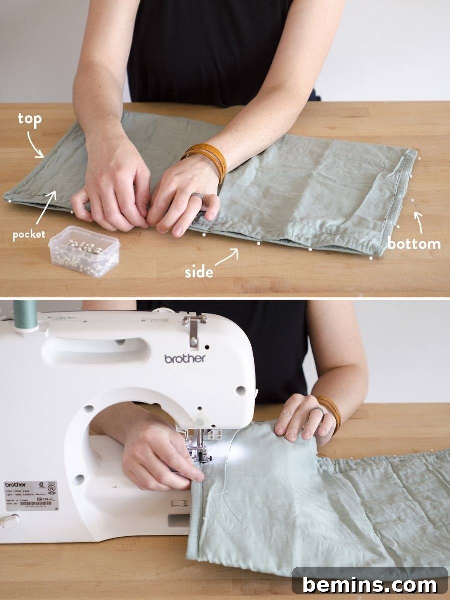 From Pillow to Pack: Crafting a Drawstring Backpack 7 Step 3: Sewing the Backpack Body