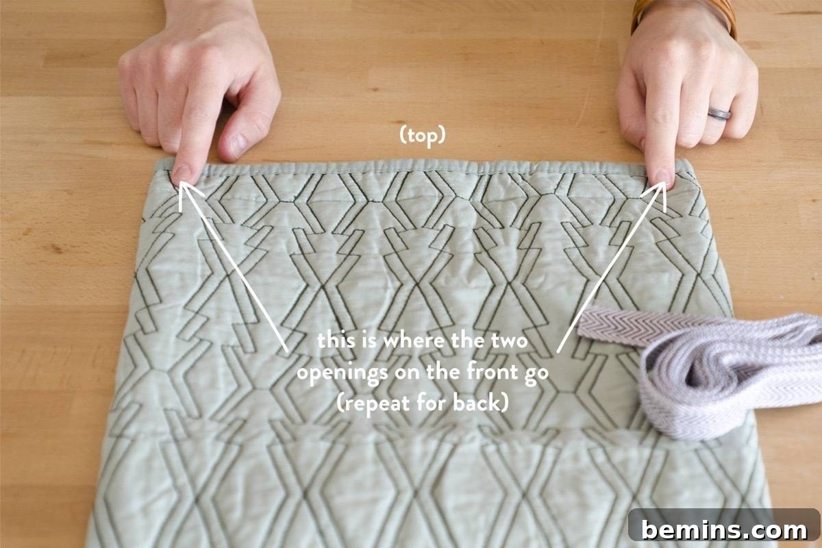 From Pillow to Pack: Crafting a Drawstring Backpack 8 Step 4: Cutting Drawstring Openings