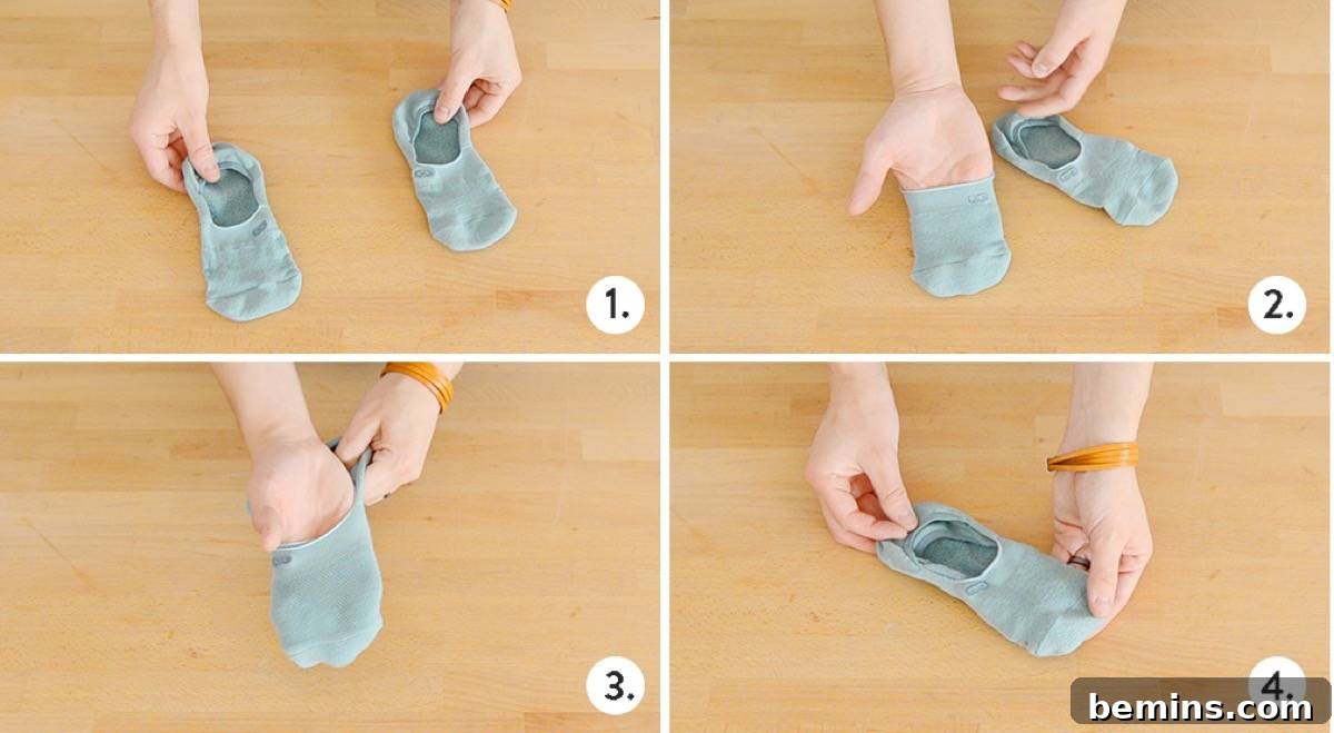 Method for folding no-show or low-cut socks