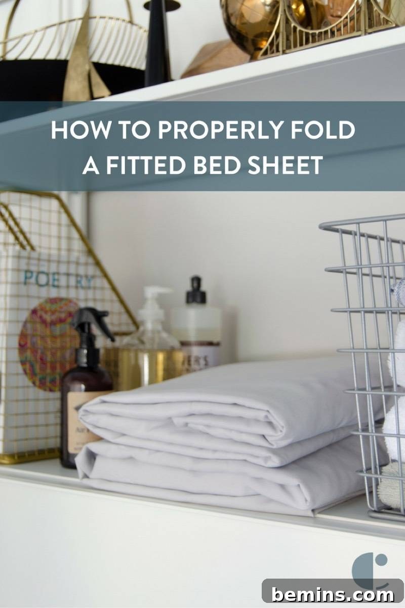A perfectly folded fitted sheet, showcasing advanced folding techniques
