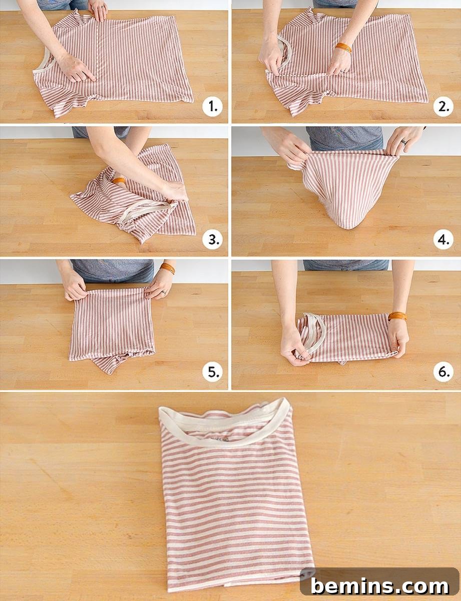 Step-by-step guide on how to fold a t-shirt quickly and efficiently