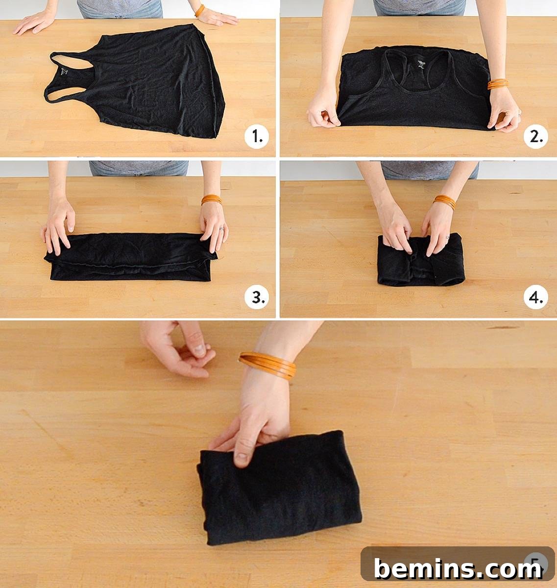 Guide to folding tank tops and other strappy shirts