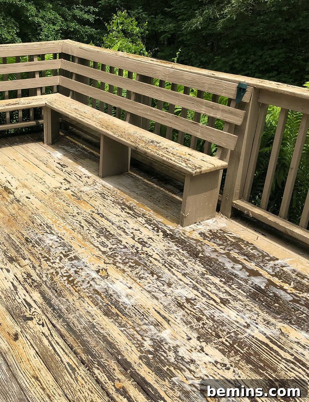 The Ultimate Deck Stripper Showdown 5 deck stripper in progress - removing paint from wood