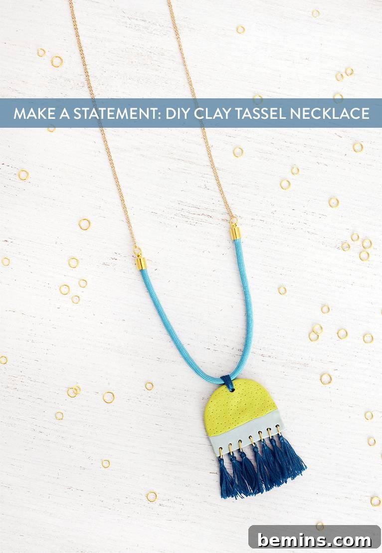 Create a One of a Kind Clay Pendant Tassel Necklace 17 Pin this DIY Clay Pendant Tassel Necklace tutorial for future reference