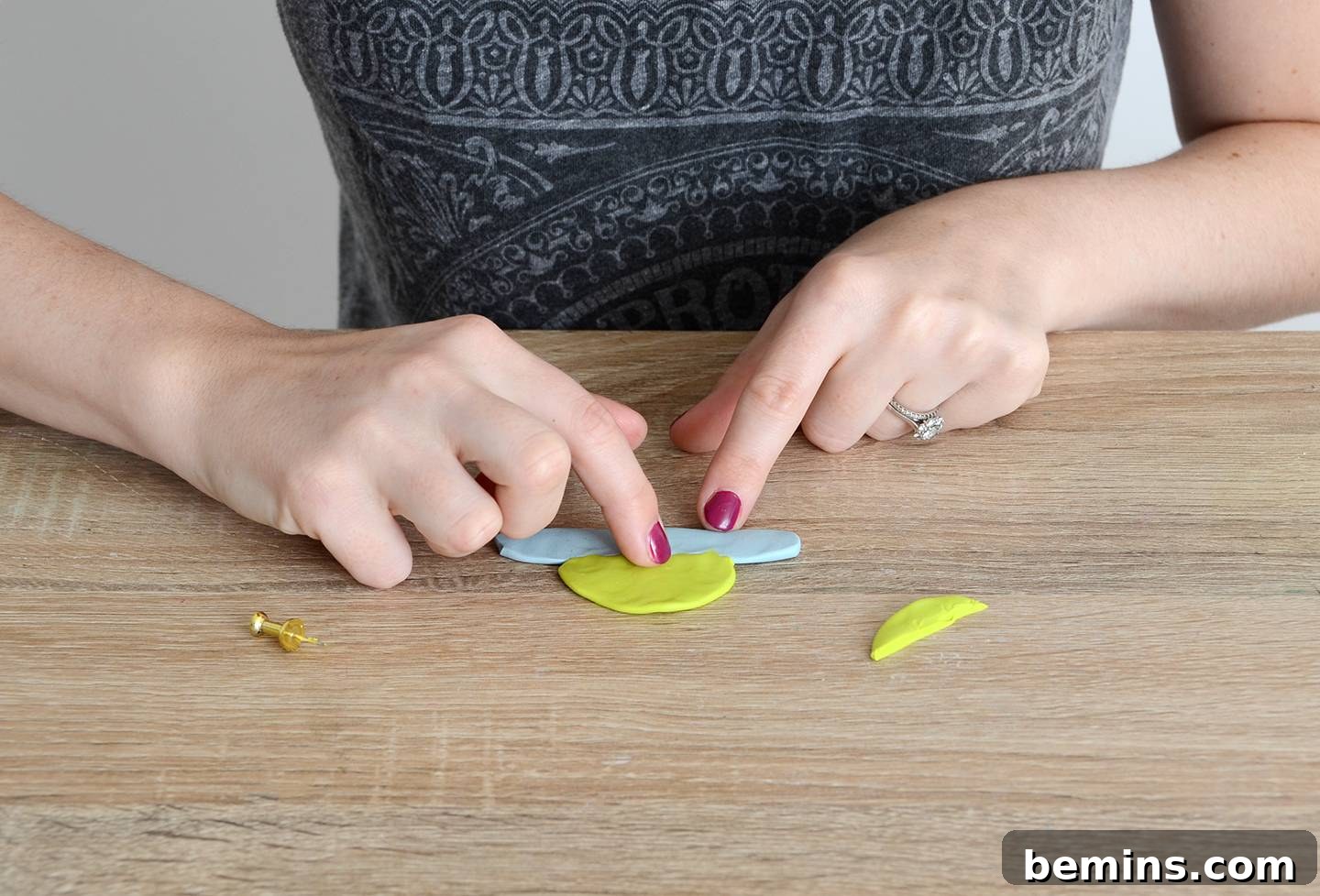 Create a One of a Kind Clay Pendant Tassel Necklace 6 Step 3: Attaching the semicircle to the strip of clay for the pendant