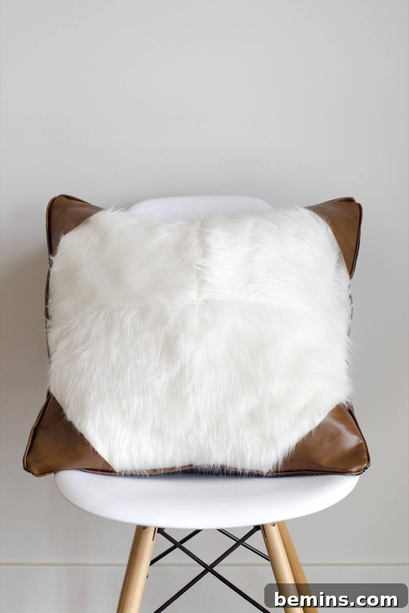 Faux fur pillow project
