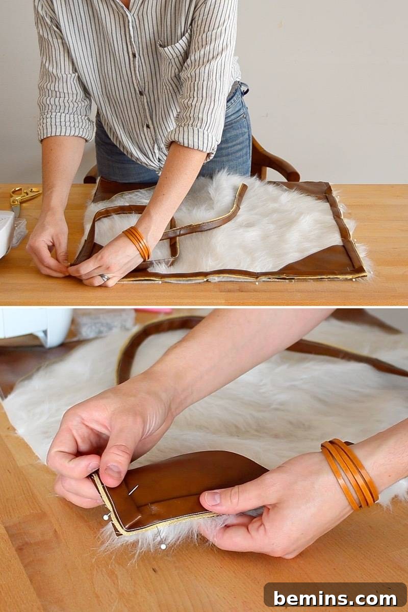Leather and fur pillow | Step 6