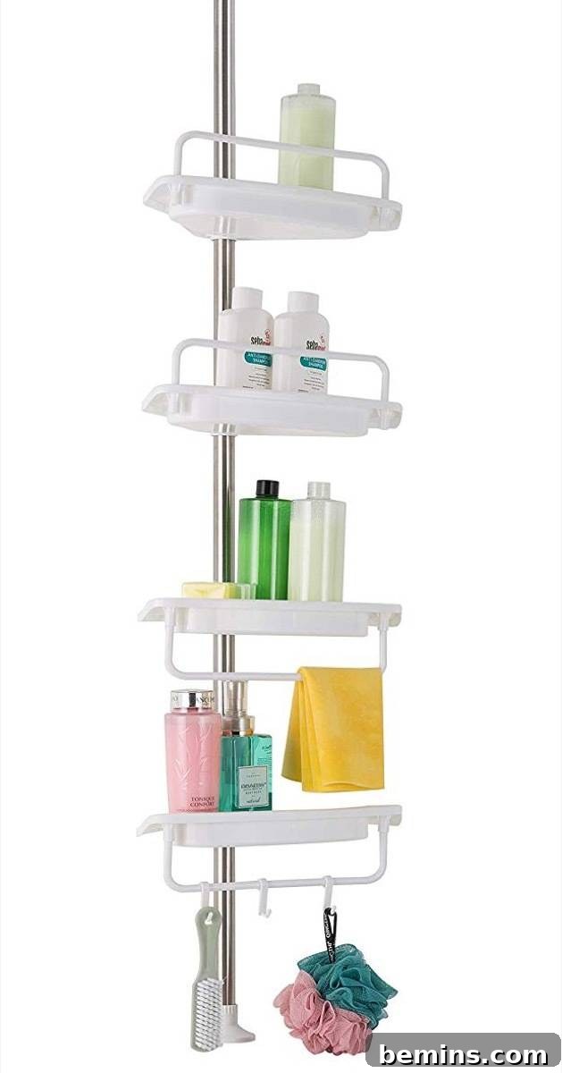 23 Budget-Friendly Organization Finds for a Clutter-Free Life 9 Tension rod shower caddy