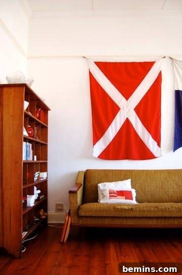 Nautical Flag in Living Room: A Bold Statement Piece