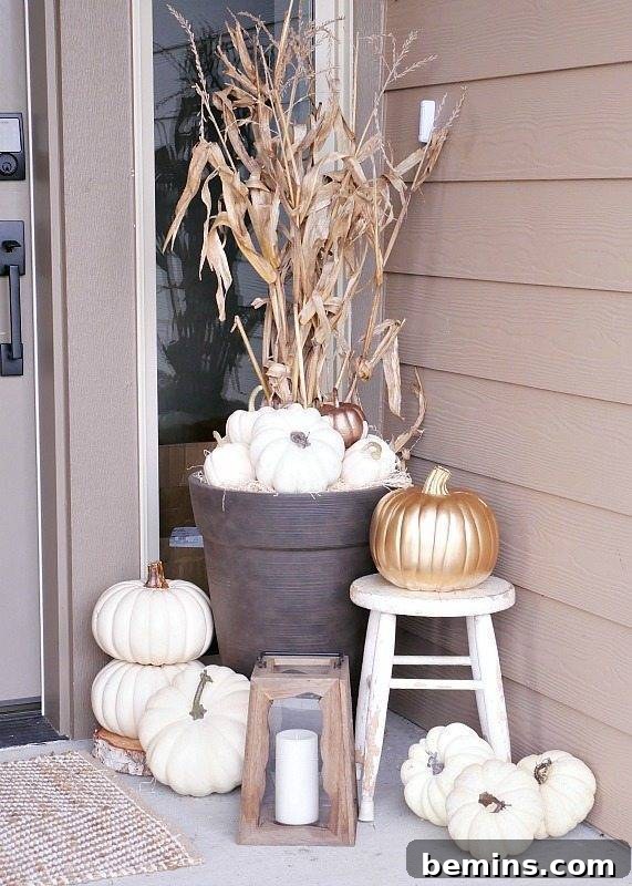Neutral fall decor creating a unified color palette for a sophisticated autumn look