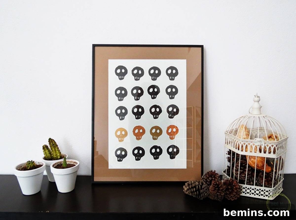 50+ Spooktacular DIY Halloween Home Decor Ideas 12 Skull stamp