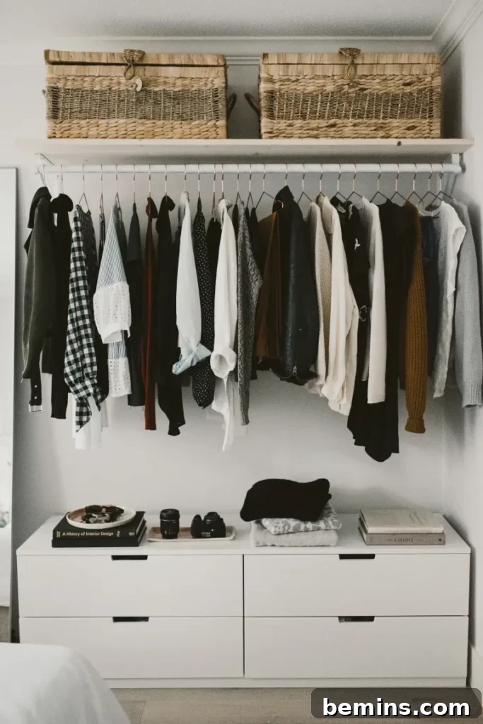 DIY open closet using a dresser from Alicia Fashionista.