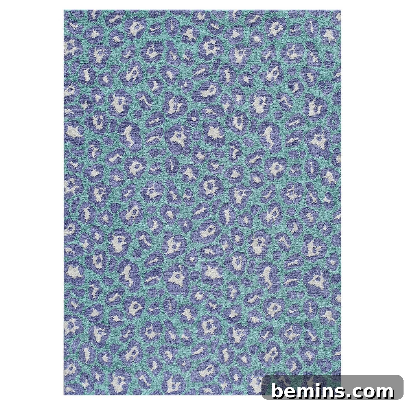 Blue leopard print rug, a bold statement piece for your home