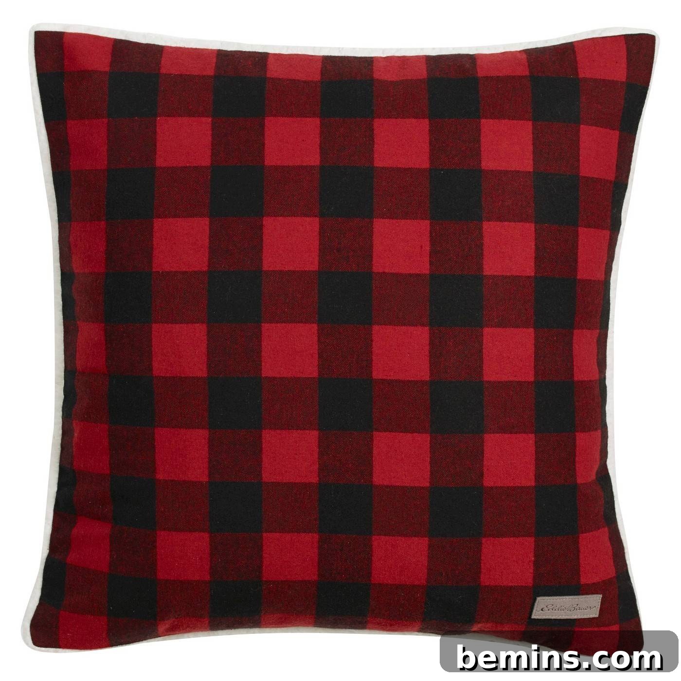 Red plaid pillow, a simple way to incorporate the trend into your home decor