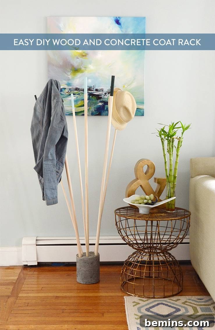 DIY Modern Wood and Concrete Coat Rack 13 Make This!: DIY Wood and Concrete Coat Rack