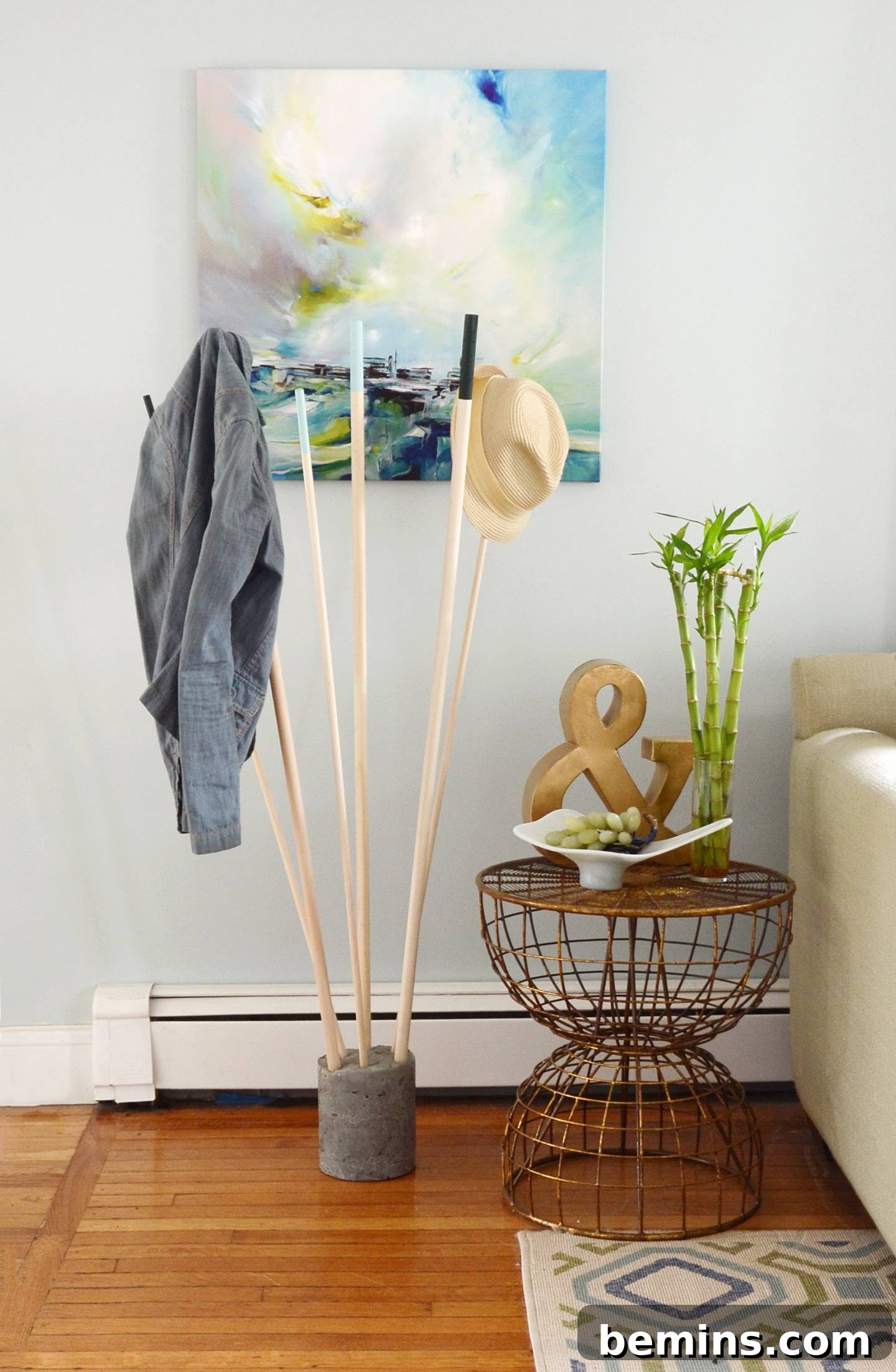 DIY Modern Wood and Concrete Coat Rack 9 DIY Cement Coat Rack