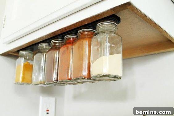 Magnetic Strips: Your Ultimate Home Organization Hack 13 Items stored in small jars on a magnetic knife strip