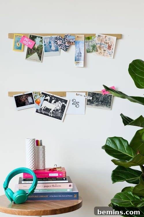 Magnetic Strips: Your Ultimate Home Organization Hack 14 Magnetic knife strip displaying photos and art