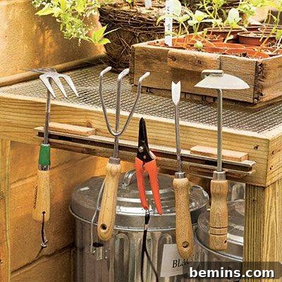 Magnetic Strips: Your Ultimate Home Organization Hack 15 Garden tools organized with a magnetic knife rack