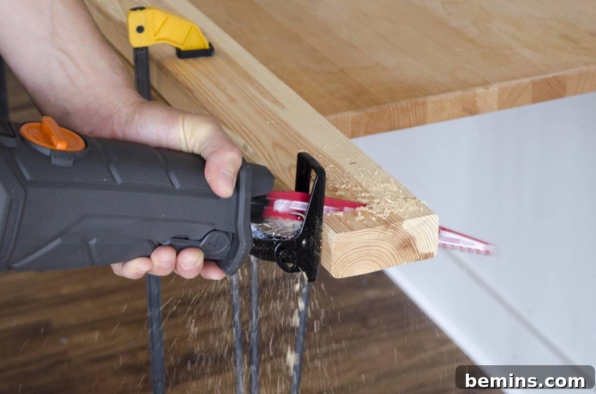 Cutting Through Wood with the Ridgid MegaMAX Reciprocating Saw and Diablo Blade