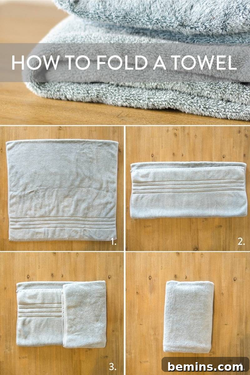 Step by step guide on how to fold towels