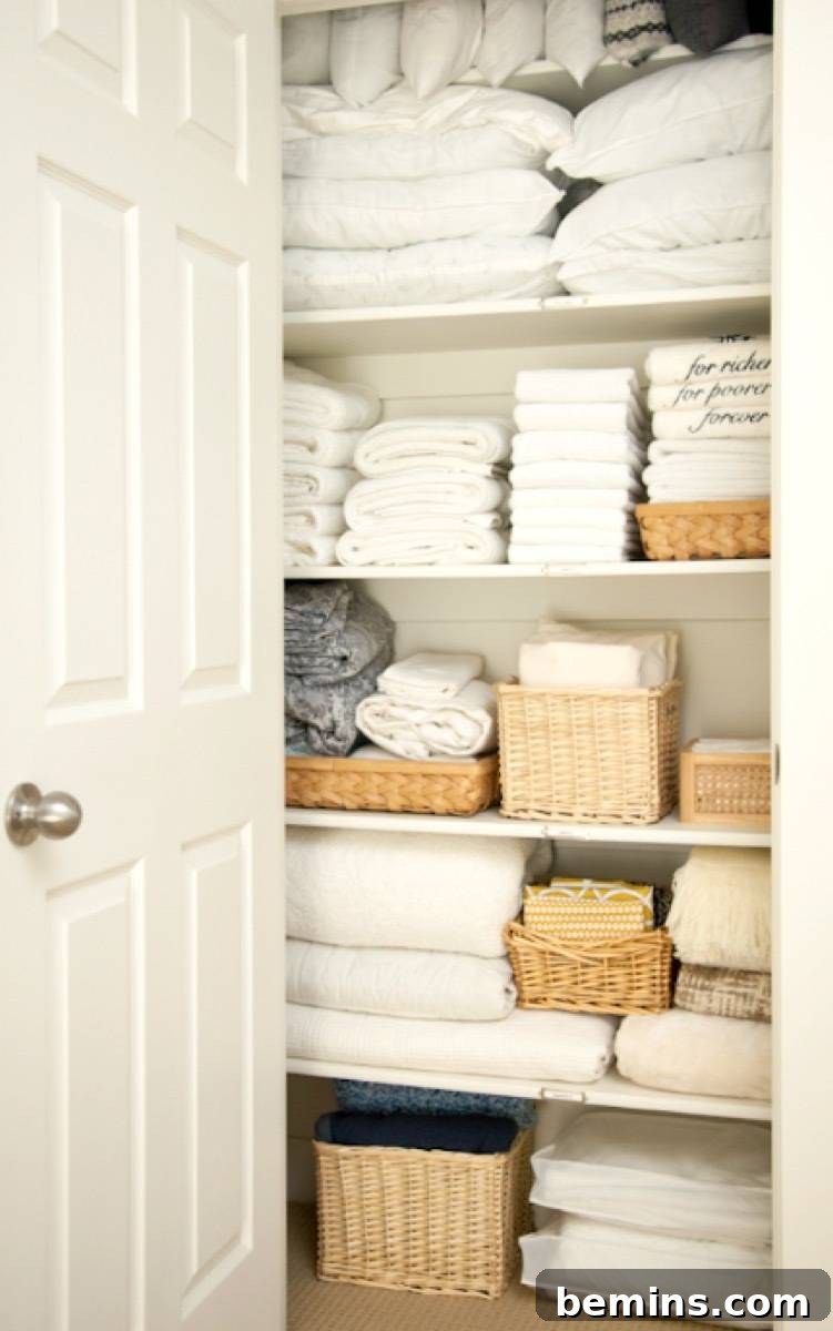 Inside of an Organized Linen Closet
