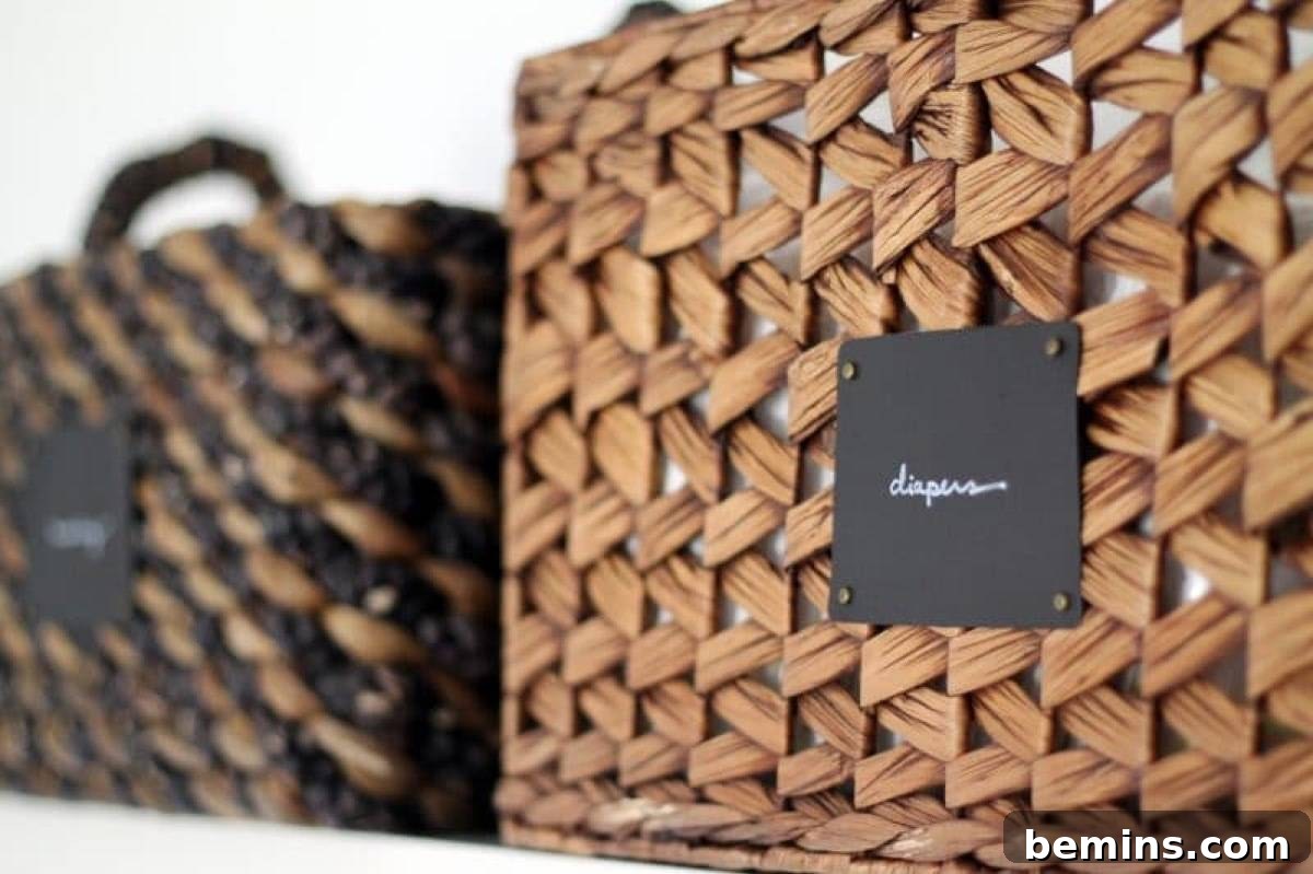 DIY Chalkboard Basket Labels