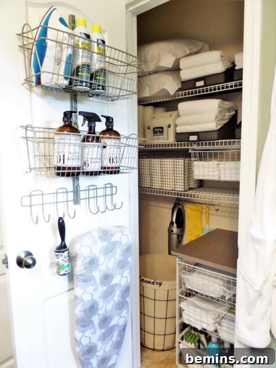 Linen closet organization making best use of space