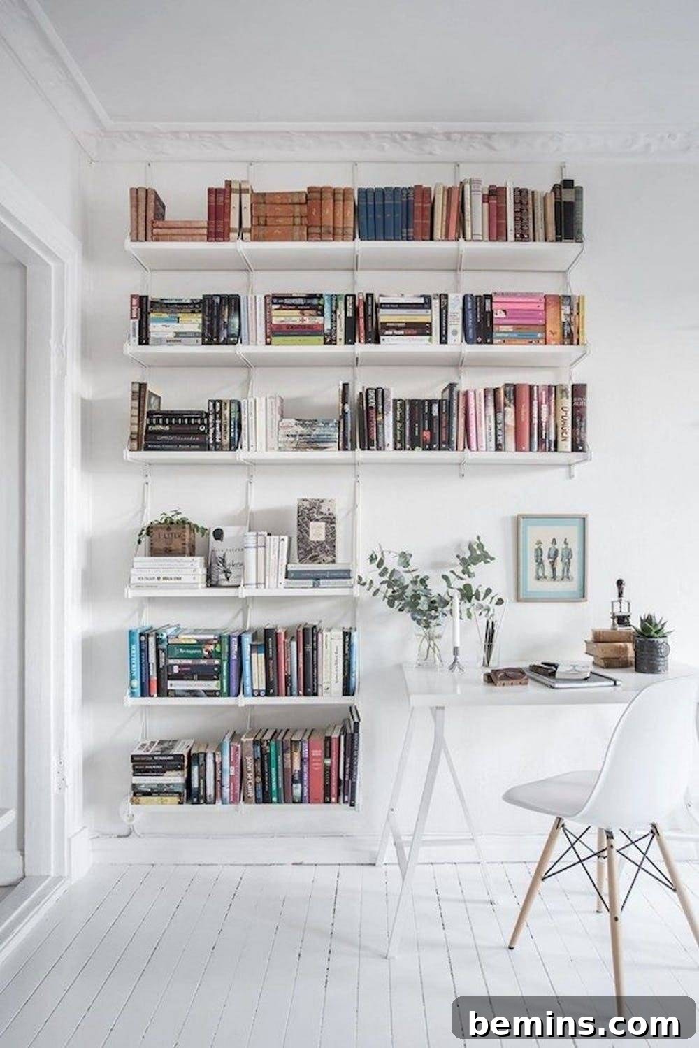 Autumn Hues: Elevating Your Living Space with Textural Accents 9 Books arranged on shelves, adding texture and character to the living room